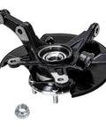 Front view of Front Wheel Hub Bearing And Steering Knuckle Assembly Kit For 2006 2011 Honda Civic with knuckle and hub.