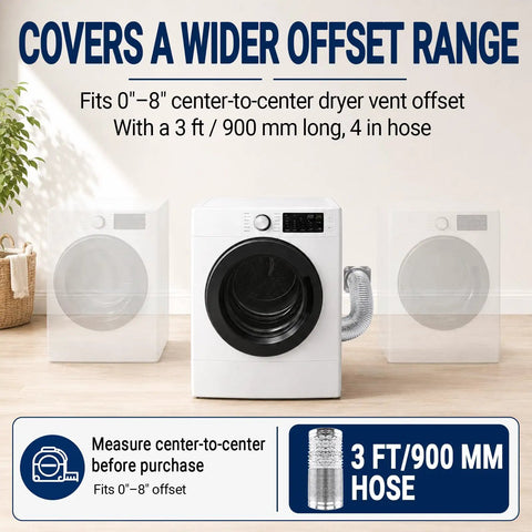Magnetic Dryer Vent Connector Kit 4 Inch Quick Disconnect Snap On Magnetic Duct Coupler for dryers with 3ft hose