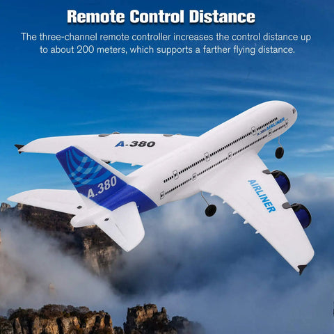 Beginner Friendly 3 Channel RC Airplane With 2.4G Remote Control Easy to Fly EPP Foam Fixed Wing Glider Aircraft in flight