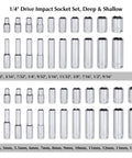 62 Piece One Quarter Inch Drive Master Socket Set With Ratchets CR V Steel SAE And Metric Sockets Displayed in Rows