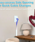 78 Inch Self Adhesive Silicone Cord Cover For Walls Flexible Cable Concealer Raceway Kit with side opening for easy cable access.