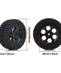 Beefed Up 4 Pack 1.9 Inch 75mm RC Tire Wheel Hex Rim Hub Set For One Tenth Scale Off Road RC Cars And Crawlers Upgrade Parts