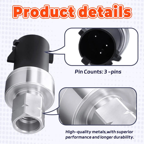 AC Pressure Sensor 5174039AA Easy Install Direct Fit For Chrysler Sebring Town And Country Voyager Caravan Durango Dakota Journey Liberty Wrangler Auto Refrigerant Pressure Transducer Switch Replacement