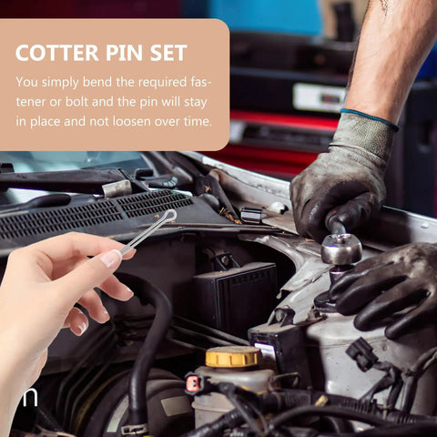 Mechanic using Beefy 160 Piece Stainless Steel Cotter Pin Kit With Multiple Sizes And Spring Clip Set For Auto Machinery