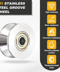 Built Tough V Groove Pulley Wheel Featuring Smooth Zero Friction Glide Crafted From Durable 201 Stainless Steel For Badass Wear Resistance And Straight Up Reliability On Any Indoor Or Outdoor Rig At 10X48X8MM, showcasing polished surface and bearing.