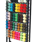 Slick Spray Paint Display Rack Holds One Hundred Twenty Aerosol Cans Heavy Duty Steel Organizer for showcasing spray can colors.