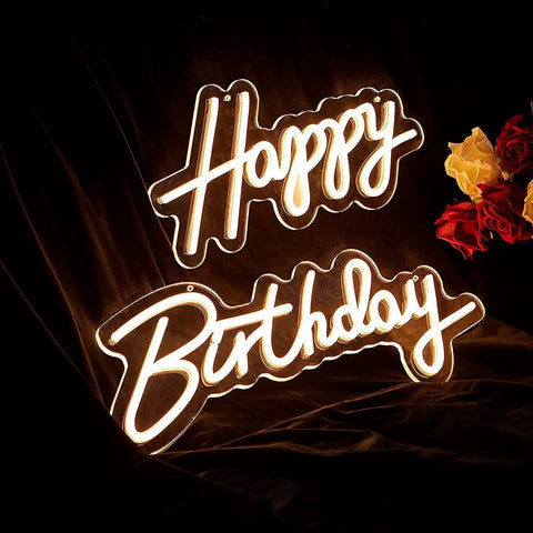 Birthday Neon Sign Led Flex Transparent Acrylic Letter Board Backlight Neon Light For Wall Decor And Party Setup 3D Personalized Neon Signs