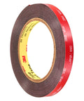 Half Inch By Fifteen Feet VHB Double Sided Foam Adhesive Tape 5952 Grey roll with red lining for automotive mounting and bonding