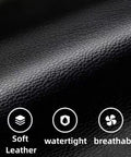 Buttery Soft Leather Gloves For Men With Touchscreen Compatible Fingertips And Plush Cashmere Lining Ride Ready Daily Driver Staple Solid Winter Go To Gear Gift Pick In Sleek Black soft leather texture highlighting watertight and breathable features.