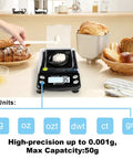 Ultra Precision Micro Scale 0.001g To 50g Pocket Scale With USB Or Battery Power, Tare, Cal Weight, 6 Units displayed in kitchen
