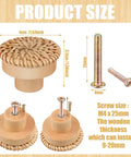 Boho Rattan Dresser Knobs Set With Six Handmade Round Wood Pulls And Six Screws Woven Wicker Cabinet Hardware Size Chart