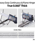 Heavy Duty 36 Inch Piano Hinge 0.060 Inch Stainless Steel 304 Continuous Hinge With Holes Includes Screws For Cabinet Doors DIY