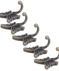 5 Piece Heavy Duty Vintage Wall Coat Hooks With Pre Drilled Holes And Mounting Screws, antique zinc butterfly design for entryway.