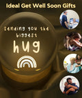 Crystal Ball Night Light Gift For Get Well Soon Vibes Thoughtful Feel Better Gift For Women Kids Friends Cancer Recovery After Surgery Care Package Sick Day Comfort Recovery Decor. A crystal ball with 'Sending you the biggest hug' text.