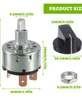 Four Position Three Speed Rotary Switch With Knob And Terminals For Fan Or Heater Control 12A 250V 16A 125V size components