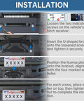 Universal Flip Up License Plate Mount For 10 Inch Hawse Fairlead Front Bumper Off Road Ready Bracket For Pickups And SUVs Compatible With Winches Rope Guides And Hook Systems installation steps diagram