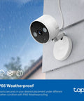 2K Plus Indoor Outdoor Wired Security Camera With Color Night Vision And Person Pet Vehicle Detection, Baby Monitor, Weatherproof IP66, Local Storage Or Cloud Option, Subscription Free, C120 mounted on wall showcasing weatherproof design