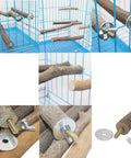 Ready To Rock M6 Hanger Bolts Kit With Wing Nuts And Flat Washers Galvanized Steel Hardware for securing wooden perches in a small animal cage.