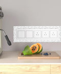 Self Adhesive Flexible Molding Trim 16.4 Ft Peel And Stick DIY Crown And Ceiling Molding For Mirror Edges TV Backdrops And Home Wall Decor White Easy Install For A Fresh Modern Look around outlet cover in kitchen
