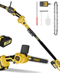2-In-1 Cordless Pole Saw And 6 Inch Chainsaw With 3.0Ah Battery, Brushless Motor, accessories and replacement chains