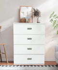 Aluminum Cabinet Pull Handles Set Of Two Flush Ring Hidden Drawer Pulls For Cabinets And Closets Green Finish on white dresser