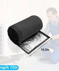 Three Layer Outdoor AC Pipe Insulation Wrap 72x10.2 Inches Weatherproof 600D Oxford Exterior Unrolled next to HVAC unit
