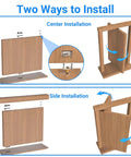 Two installation methods for Heavy Duty Hidden Door Hinge For Secret Doors Bookcase And Murphy Shelves With 570 Lb Load, 360 Degree Silent Rotation, Stainless Steel Construction, Corrosion Resistant, High Capacity Pivot For Hidden Doors By BEIYUANYA.