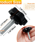 Grab These Solid M8 X 30mm Hex Clamping Knobs 2 Pack Black Machine Screw Thumb Wheels for Quick Tweaks and Dead On Grip on Workbenches and Machining Projects Smooth Operating Hardware showing size dimensions.