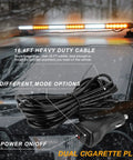 38.5 Inch 78 LED Emergency Strobe Light Bar installed on vehicle roof with amber and white LEDs and dual cigarette plug