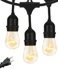 Dope Outdoor String Lights 48 Ft With 15 Dimmable Edison Bulbs 11W Waterproof Commercial Grade Patio Lights close-up view