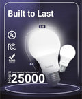 Super Bright A19 LED Light Bulbs 3W to 25W Equivalent 91 CRI Daylight 5000K 250 Lumens Dimmable E26 Medium Base