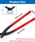 9 Inch Hose Clamp Pliers Crimping Tool Workhorse, shown with red rubber grips and measurement dimensions.