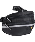Large Saddle Post Bag With Click Mount Wedge Pack 2 made of 1000 Denier Dupont Teflon coated fabric with reflective stripes and zippers