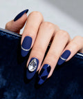 Navy Blue Gel Nail Polish Soak Off 0.5 Fl Oz UV LED Safe For Sensitive Skin HEMA Free TPO Free Non Toxic Formula with nail art