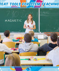 Teacher using 24 Pack Magnetic Bingo Wands With 700 Metal Translucent Chips for STEM learning in classroom setting