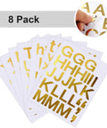 Gold Self Adhesive Vinyl Letter Stickers 202 Pcs 8 Sheets 1 Inch Alphabet And Number Stickers For Mailbox Signage Graduation Cap Scrapbook