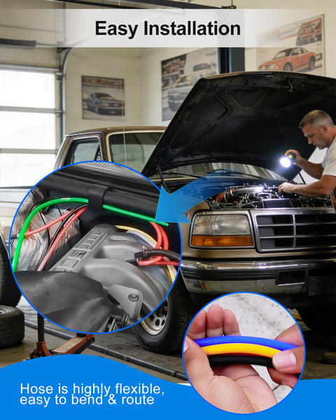 Ford 8mm Vacuum Line Kit For F150 1992 1993 1994 1995 1996 5.0 5.8 V8 Engines installed showing hose flexibility