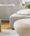 Beefy Nylon Ball Bearing Casters With Pre Drilled Mounts under ottoman in modern living room
