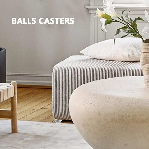 Beefy Nylon Ball Bearing Casters With Pre Drilled Mounts under ottoman in modern living room