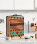 Real Deal Native American Geometric Stripe Waterproof Dust Cover, 13.6x10.2x14 inch, protecting kitchen appliances on countertop.