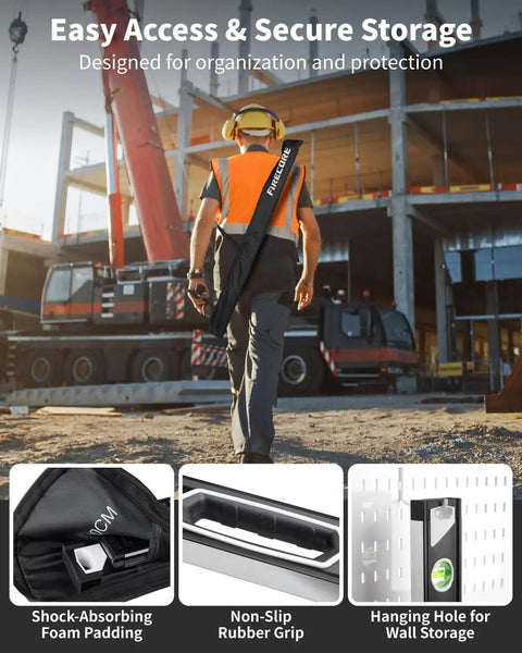 Top Tier 4 Piece Shockproof Spirit Level Set With Super Grippy Magnetic Hold And Exposed Round Magnets That Clamp Down Solid On Steel Beams For Roughneck Carpentry And Weekend Warrior Builds