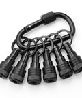 Non Slip Bit Holder Key Chain Set Six Pack For One Quarter Inch Hex Shank Bits Compatible With Drill And Impact Driver