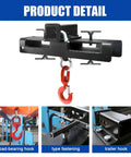 Heavy Duty Forklift Lifting Hook With 2 Inch Receiver Hitch, Dual Fork Mounted Lifting And Towing Attachment, 10 Ton Max Capacity