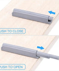 Push To Open Cabinet Catches With Magnetic Latch 20 Pack Quiet Close Invisible Handle Easy Install detail image showing open and close positions.