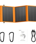 30W Portable Foldable Solar Panel Charger With USB A And USB C Fast Charging For iPhone iPad Samsung And Power Banks IPX5 Waterproof