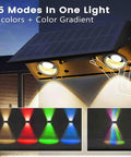 Level Up Your Backyard With Badass Multicolor Solar Fence Lights That Bring Sick Lighting Vibes And Weather Resistant IP67 Design For Patios Porches Gardens And Garages Featuring Dusk To Dawn Sensor Six Pack with 15 modes and color gradient options.