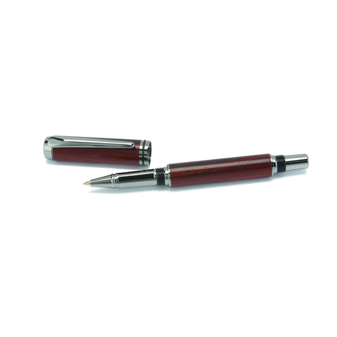 Black Titanium Navigator Screw Cap Pen Turning Kit For Woodturners Sleek Six Faceted Nib Holder And Killer Finial With Matte Inlay Makes A Badass DIY Writing Instrument For Any Lathe Setup Today