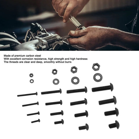 1220 Pcs Screw Nut Washer Kit In Carbon Steel M2 M3 M4 M5 With 8 12 16 20mm Screws Half Round Head Hex Socket Nuts and Washers Set