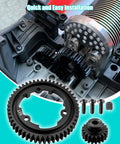 Beefed Up 50T M1.0 Hardened Steel Spur Gear With 20T Pinion Gear Upgrade Kit for Traxxas RC Cars detailing assembly