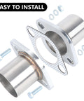 Exhaust Flange Repair Piping Kit 2.5 Inch ID To 2.5 Inch OD With Gasket And Bolt For Quick Fix Heavy Duty Universal Stainless Steel Flange Pipe For Car And Truck Exhaust Systems DIY Friendly Install